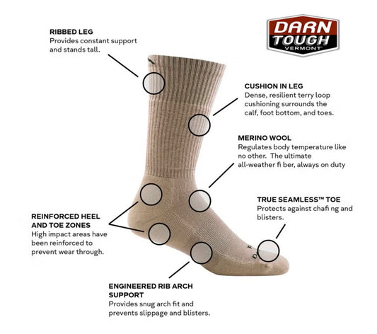 جوارب كومبات بوت ارتفاع متوسط Standard Crew / ارتديها طوال اليوم - لا عرق أو روائح غير جيدة بعد اليوم - صناعة أمريكية 🇺🇸